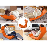 NNEAGS Foldable Tatami Floor Sofa Bed Meditation Lounge Chair Recliner Lazy Couch Orange