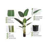 NNEAGS 2X 180cm Green Artificial Indoor Nordic Wind Traveller Banana Plant Fake Decorative Tree