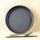 NNEAGS 9-inch Round Black Steel Non-stick Pizza Tray Oven Baking Plate Pan