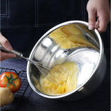 NNEAGS 3Pcs Deepen Polished Stainless Steel Stackable Baking Washing Mixing Bowls Set Food Storage Basin
