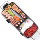 NNEAGS 2X 2  in 1 Electric BBQ Grill Teppanyaki and Steamboat Hotpot Asian Hot Pot