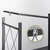 NNEAGS 5 Tier Steel Black Foldable Kitchen Cart Multi-Functional Shelves Portable Storage Organizer with Wheels