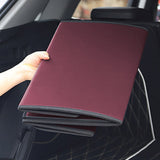 NNEAGS Leather Car Boot Collapsible Foldable Trunk Cargo Organizer Portable Storage Box Red Large