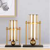 NNEAGS 34cm Modern Transparent Glass Flower Vase with Candle