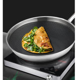NNEAGS 2X 18/10 Stainless Steel Fry Pan 30cm Frying Pan Top Grade Cooking Non Stick Interior Skillet with Lid