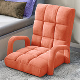 NNEAGS 4X Foldable Lounge Cushion Adjustable Floor Lazy Recliner Chair with Armrest Orange