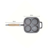 NNEAGS 2X 4 Mold Cast Iron Breakfast Fried Egg Pancake Omelette Fry Pan