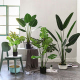 NNEAGS 160cm Artificial Green Indoor Traveler Banana Fake Decoration Tree Flower Pot Plant