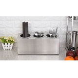 NNEAGS 2X 18/10 Stainless Steel Conical Utensils Cutlery Holder with 3 Holes