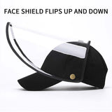 NNEAGS 4X Outdoor Protection Hat Anti-Fog Pollution Dust Protective Cap Full Face HD Shield Cover Adult Black/White