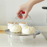 NNEAGS 2X 34cm Stainless Steel Steamer Insert Stock Pot Steaming Rack Stockpot Tray