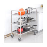 NNEAGS 2X 3 Tier 86x54x94cm Stainless Steel Kitchen Dinning Food Cart Trolley Utility Round Large