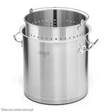 NNEAGS 12L 18/10 Stainless Steel Perforated Stockpot Basket Pasta Strainer with Handle