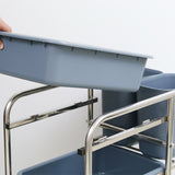 NNEAGS 3 Tier Food Trolley Food Waste Cart Five Buckets Kitchen Food Utility 80x43x89cm Round