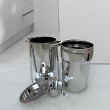 NNEAGS 2X 7L Round Stainless Steel Soup Warmer Marmite Chafer Full Size Catering Chafing Dish