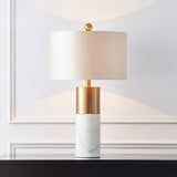 NNEAGS 4X 60cm White Marble Bedside Modern Desk Table Lamp Living Room Shade with Cylinder Base