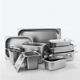 NNEAGS GN Pan Full Size 1/1 GN Pan 10cm Deep Stainless Steel Tray With Lid