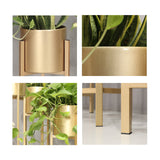 NNEAGS 2X 45CM Gold Metal Plant Stand with Flower Pot Holder Corner Shelving Rack Indoor Display