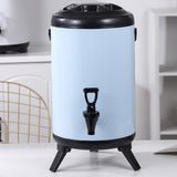 NNEAGS 4X 8L Stainless Steel Insulated Milk Tea Barrel Hot and Cold Beverage Dispenser Container with Faucet White