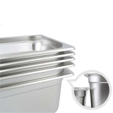 NNEAGS 6X GN Pan Full Size 1/1 GN Pan 15cm Deep Stainless Steel Tray With Lid