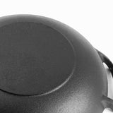 NNEAGS 2X 32cm Cast Iron Wok FryPan Fry Pan with Double Handle