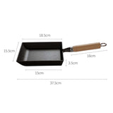 NNEAGS 2X Cast Iron Tamagoyaki Japanese Omelette Egg Frying Skillet Fry Pan Wooden Handle