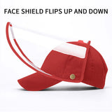 NNEAGS Outdoor Protection Hat Anti-Fog Pollution Dust Protective Cap Full Face HD Shield Cover Kids Red