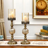 NNEAGS 42cm Glass Candle Holder Candle Stand Glass/Metal