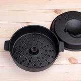 NNEAGS 2X 28cm Cast Iron Dutch Oven Pre-Seasoned Camping Stew Pot with Lid