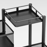 NNEAGS 4 Tier Steel Square Rotating Kitchen Cart Multi-Functional Shelves Portable Storage Organizer with Wheels