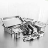NNEAGS GN Pan Full Size 1/1 GN Pan 20cm Deep Stainless Steel Tray With Lid