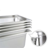 NNEAGS GN Pan Full Size 1/1 GN Pan 6.5cm Deep Stainless Steel Tray With Lid
