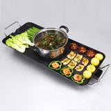 NNEAGS 2X Electric Steamboat Asian Hot Pot Soup Maker Fondue Teppanyaki Hotpot Grill