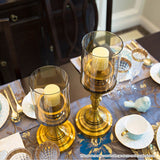 NNEAGS 33.5cm Gold Nordic Deluxe Candlestick Candle Holder Stand Pillar Glass /Iron