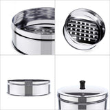 NNEAGS 2X 5 Tier Stainless Steel Steamers With Lid Work inside of Basket Pot Steamers 25cm
