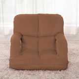 NNEAGS 4X Foldable Lounge Cushion Adjustable Floor Lazy Recliner Chair with Armrest Coffee