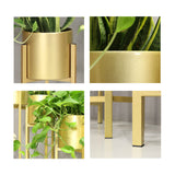 NNEAGS 2X 75cm Gold Metal Plant Stand with Flower Pot Holder Corner Shelving Rack Indoor Display