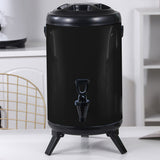 NNEAGS 8X 18L Stainless Steel Insulated Milk Tea Barrel Hot and Cold Beverage Dispenser Container with Faucet Black
