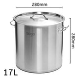 NNEAGS Dual Burners Cooktop Stove, 14L and 17L Stainless Steel Stockpot Top Grade Stock Pot