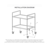 NNEAGS 2X 3 Tier 95x50x95cm Stainless Steel Kitchen Dinning Food Cart Trolley Utility Size Large