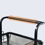 NNEAGS 3 Tier Steel Black Adjustable Kitchen Cart Multi-Functional Shelves Portable Storage Organizer with Wheels