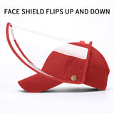 NNEAGS 2X Outdoor Protection Hat Anti-Fog Pollution Dust Protective Cap Full Face HD Shield Cover Kids Red