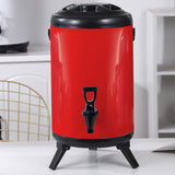 NNEAGS 2X 14L Stainless Steel Insulated Milk Tea Barrel Hot and Cold Beverage Dispenser Container with Faucet Red