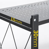 NNEAGS 4 Tier Steel Black Foldable Kitchen Cart Multi-Functional Shelves Portable Storage Organizer with Wheels