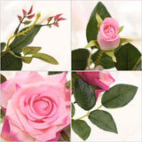 NNEAGS 12pcs Artificial Silk Flower Fake Rose Bouquet Table Decor White
