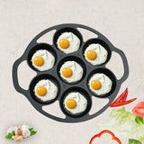 NNEAGS 2X 32cm Cast Iron Takoyaki Fry Pan Octopus Balls Maker 7 Hole Cavities Grill Mold