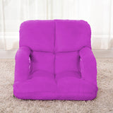 NNEAGS  Foldable Lounge Cushion Adjustable Floor Lazy Recliner Chair with Armrest Purple
