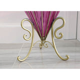 NNEAGS 67cm Purple Glass Tall Floor Vase and 12pcs Dark Pink Artificial Fake Flower Set