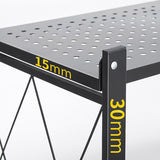 NNEAGS 2X 4 Tier Steel Black Foldable Kitchen Cart Multi-Functional Shelves Portable Storage Organizer with Wheels