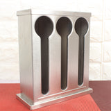 NNEAGS Stainless Steel Buffet Restaurant Spoon Utensil Holder Storage Rack 3 Holes